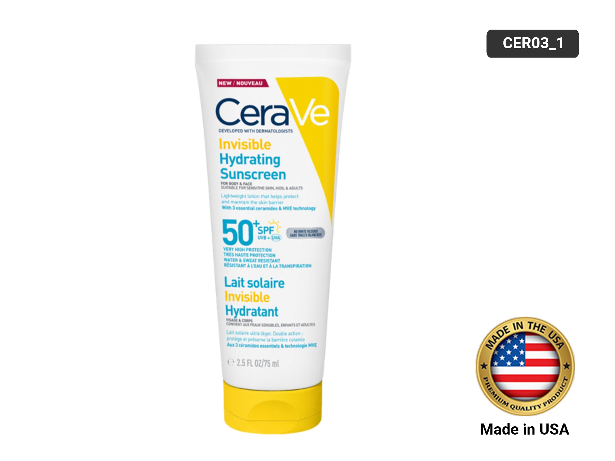 Cerave Invisible Hydrating Sunscreen SPF 50+ 75ml